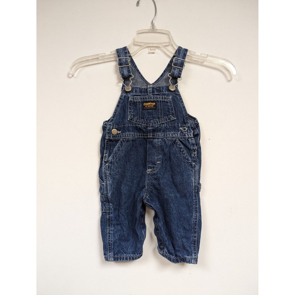 OshKosh B'Gosh Vestbak Toddler Boys Denim Overalls Bibs Size M Medium